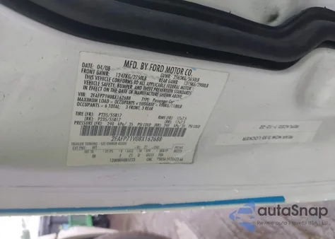 2008 Ford Crown Victoria Police/Police Interceptor from USA, damaged, VIN 2FAFP71V08X162688